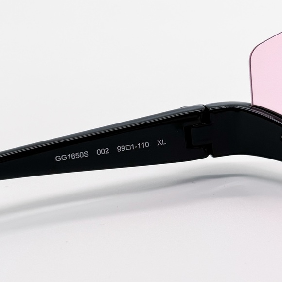 NEW GUCCI GG1650S 002 SHIELD BLACK PINK WOMEN SUNGLASSES GUCCI EYEWEAR - Picture 10 of 13